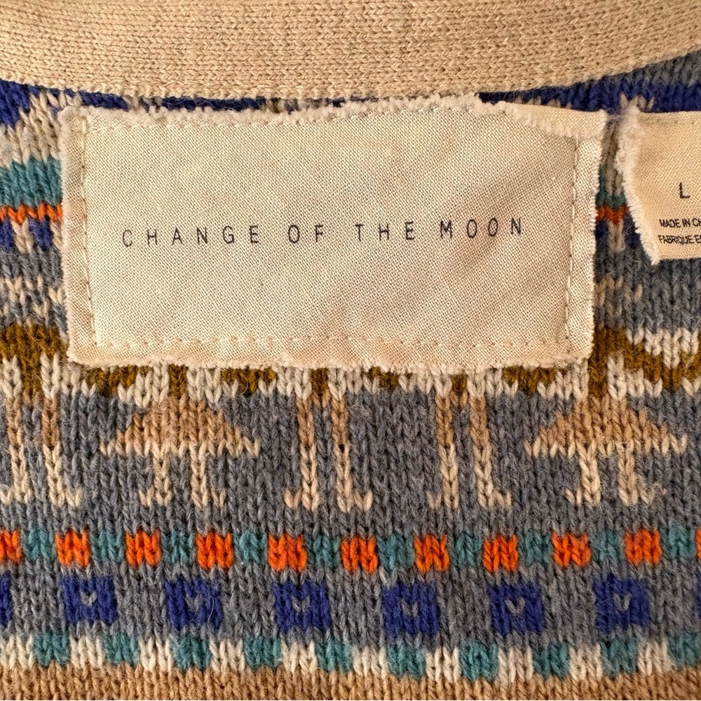 Rare Anthropologie Fairisle Swatch Cardi Vest By Change of the Moon L - Picture 6 of 6